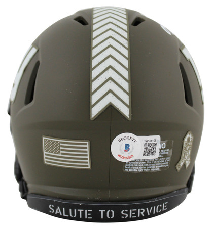 Giants Jalin Hyatt Signed Salute To Service Speed Mini Helmet BAS Witnessed