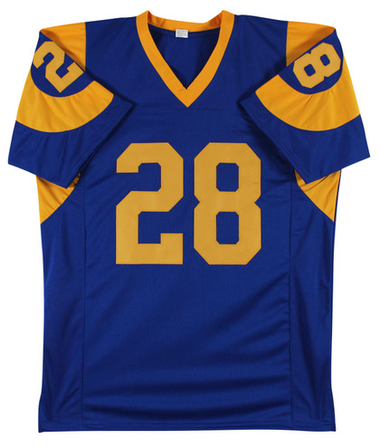 Marshall Faulk Authentic Signed Blue Pro Style Jersey BAS Witnessed 2