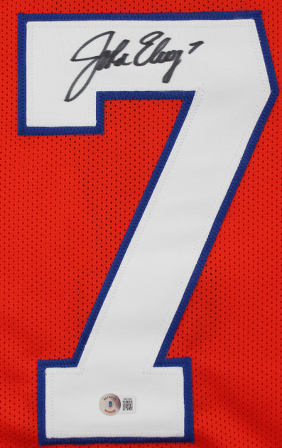 John Elway Authentic Signed Orange Throwback Pro Style Jersey BAS Witnessed