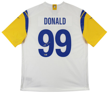 Rams Aaron Donald Authentic Signed White Nike Game Jersey BAS Witnessed