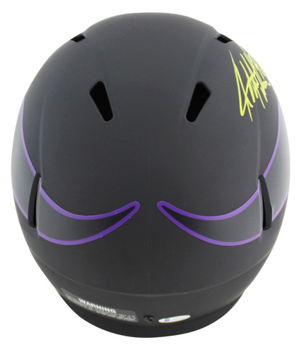 Vikings Adrian Peterson Signed Eclipse Full Size Speed Rep Helmet W/ Case BAS Wt