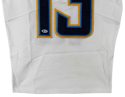 Chargers Keenan Allen Signed & Photomatched 2018 Game Used White Nike Jersey BAS