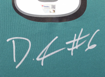 Eagles DeVonta Smith Authentic Signed Green Nike Game Jersey Fanatics Version 1