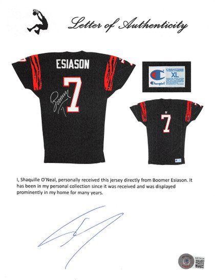 Bengals Boomer Esiason Signed Game Issued Black Champion Jersey BAS #X71283