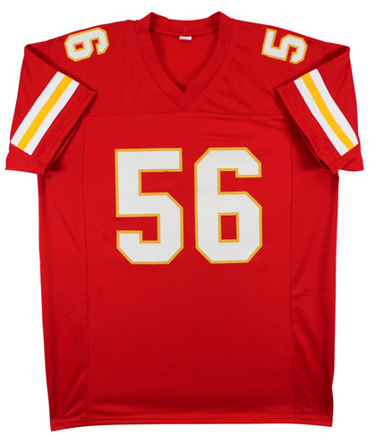 Derrick Johnson Authentic Signed Red Pro Style Jersey Autographed BAS Witnessed