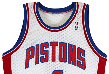 Pistons Joe Dumars Signed 1993-94 Game Issued / Worn White Jersey BAS #AA03173