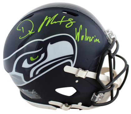 Seahawks DK Metcalf "Wolverine" Signed F/S Speed Proline Helmet w/ Case BAS Wit