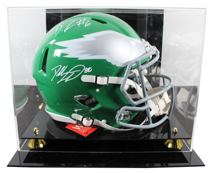 Eagles (3) Brown, Goedert & Smith Signed F/S Speed Proline Helmet W/ Case BAS W