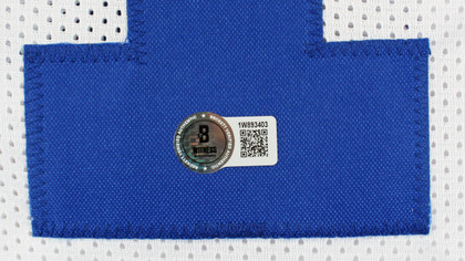 Deion Sanders Authentic Signed White Pro Style Jersey Autographed BAS Witnessed Version 1