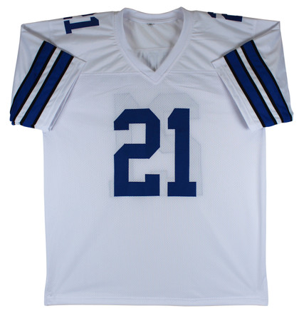 Deion Sanders Authentic Signed White Pro Style Jersey Autographed BAS Witnessed Version 1