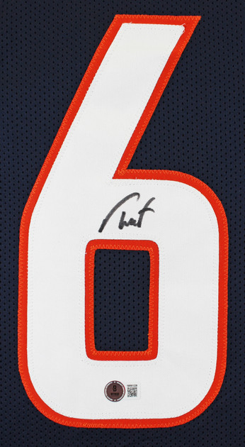 Troy Franklin Authentic Signed Navy Pro Style Jersey Autographed BAS Witnessed
