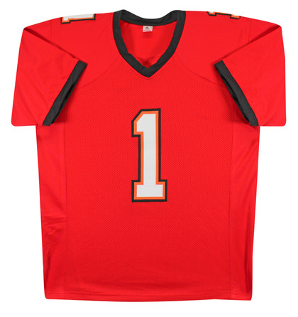 Rachaad White Authentic Signed Red Pro Style Jersey Autographed BAS Witnessed