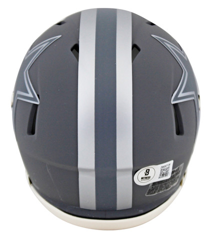 Cowboys Dak Prescott Authentic Signed Slate Speed Mini Helmet BAS Witnessed