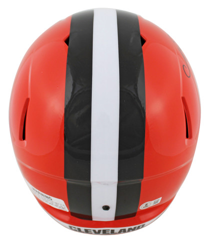 Browns Nick Chubb Authentic Signed Full Size Speed Rep Helmet w/ Case BAS Wit 2