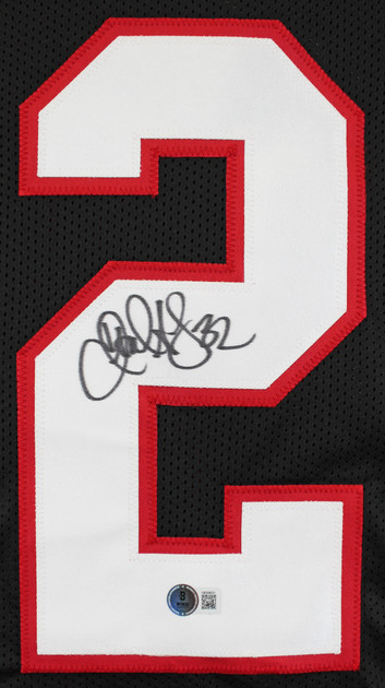 Jamal Anderson Authentic Signed Black Pro Style Jersey Autographed BAS Witnessed