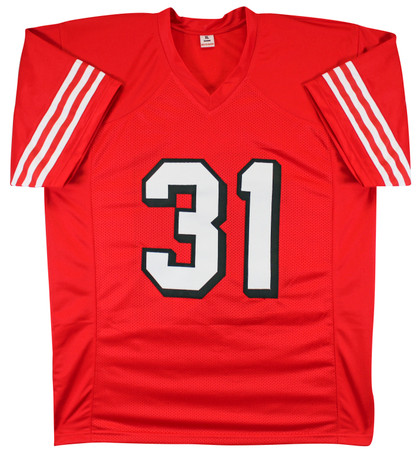 Renardo Green Authentic Signed Red Pro Style Jersey w/ Dropshadow BAS Witnessed