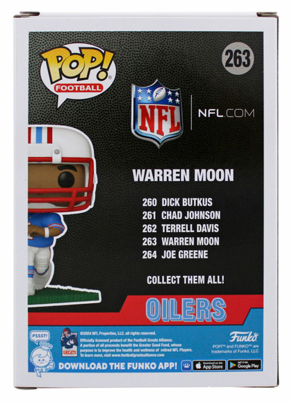Oilers Warren Moon "HOF 06" Signed #263 Funko Pop Vinyl Figure BAS Witnessed