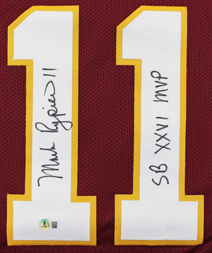 Mark Rypien "SB XXVI MVP" Signed Maroon Pro Style Framed Jersey BAS Witnessed 2