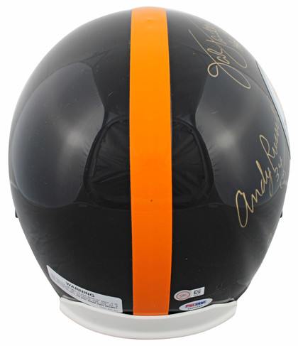 Steelers LB's (3) Lambert, Ham & Russell Signed Full Size Rep Helmet PSA Itp