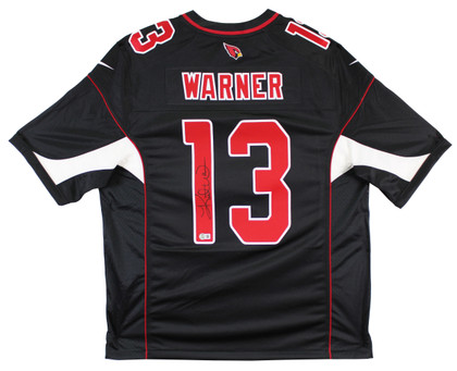 Cardinals Kurt Warner Authentic Signed Black Nike Game Jersey BAS Witnessed