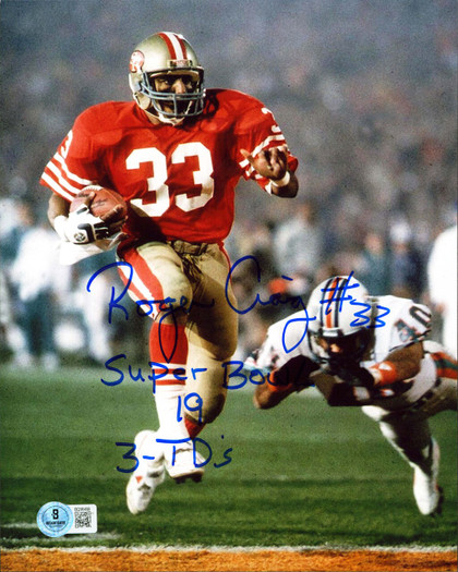 49ers Roger Craig "#33 Super Bowl 19 3- TD's" Signed 8x10 Photo BAS #BQ96498