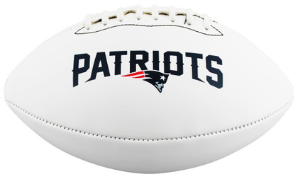 Patriots Christian Gonzalez Signed Franklin White Panel Logo Football BAS Wit 1