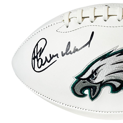 Harold Carmichael Signed HOF 20 Inscription Philadelphia Eagles Official NFL Team Logo White Football (Beckett)