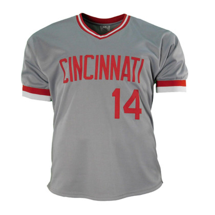 Pete Rose Signed Stats Cincinnati Pro Edition Grey Jersey (Fiterman & JSA)