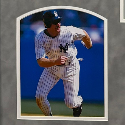 Wade Boggs Signed New York Grey Custom Suede Matte Framed Baseball Jersey