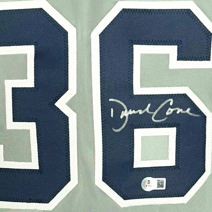 David Cone Signed New York Grey Baseball Jersey (Beckett)