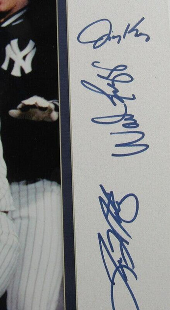 New York Yankees Dwight Gooden Darryl Strawberry Jim Leyritz +18 Signed Matted Photo JSA XX38390