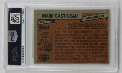 Mark Gastineau Signed 1981 Topps #342 Rookie RC Football Card PSA/DNA
