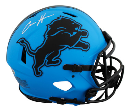 Lions Aidan Hutchinson Signed Rave Full Size Speed Proline Helmet W/ Case BAS W