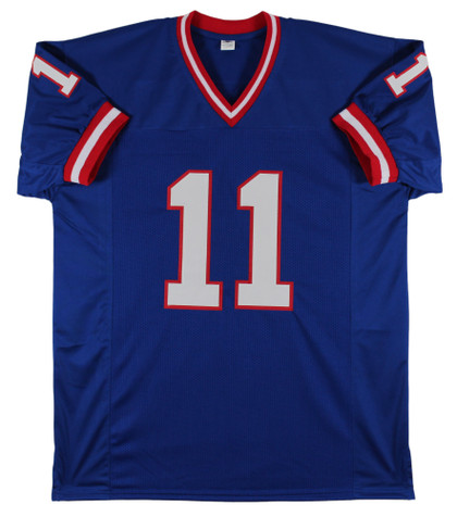 Phil Simms Authentic Signed Blue Pro Style Jersey Autographed BAS Witnessed Version 1