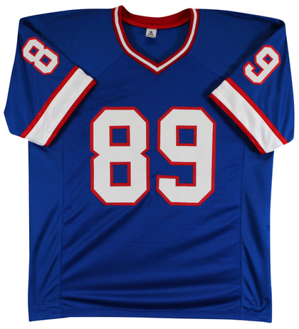 Steve Tasker Authentic Signed Blue Pro Style Jersey Autographed BAS Witnessed