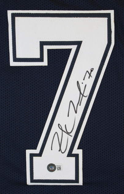 Zack Martin Authentic Signed Navy Blue Pro Style Framed Jersey BAS Witnessed