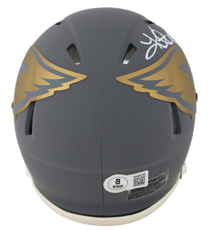 Cardinals Kurt Warner Signed Slate Speed Mini Helmet W/ Case BAS Witnessed