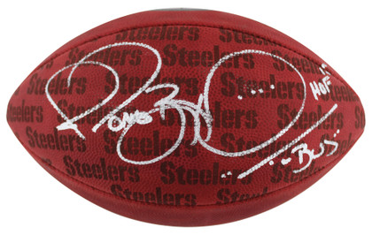 Steelers Jerome Bettis "2x Insc" Signed The Duke Showcase Football W/ Case BAS W