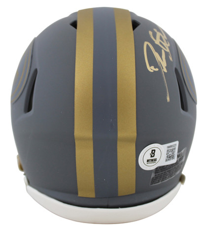 49ers Deion Sanders Authentic Signed Slate Speed Mini Helmet W/ Case BAS Witness