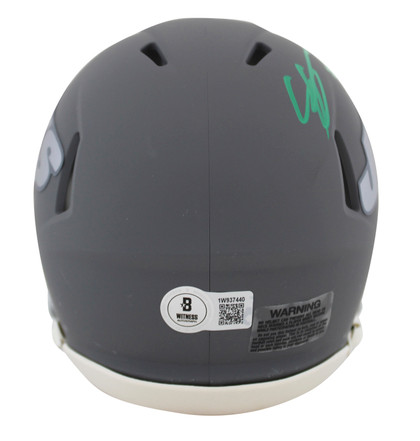 Jets Ahmad "Sauce" Gardner Signed Slate Speed Mini Helmet W/ Case BAS Witnessed