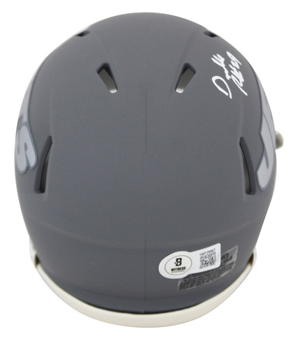 Jets Darrelle Revis Signed Slate Speed Mini Helmet W/ Case BAS Witnessed