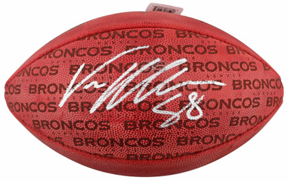 Broncos Von Miller Signed Wilson "Duke" Team Showcase Football W/ Case BAS Wit