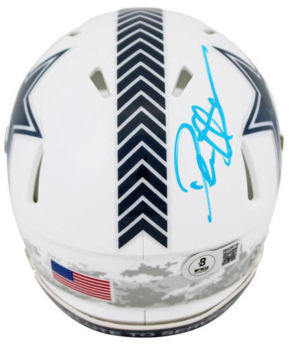 Cowboys Deion Sanders Signed STS III Speed Mini Helmet W/ Case BAS Witnessed