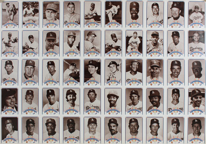 Dodgers 25x35 Dodgers Greats Uncut Smokey the Bear Trading Card Sheet Unsigned 2