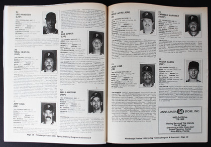 1990 Pittsburgh Pirates National League Program & Scorecard Magazine