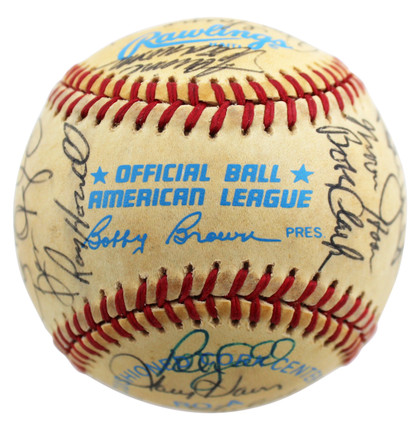 1984 Brewers (25) Yount, Sutton Authentic Signed Oal Baseball BAS #AC01897