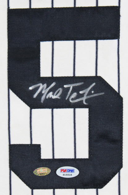 Yankees Mark Teixeira Signed White Pinstripe Majestic Authentic Jersey PSA/DNA