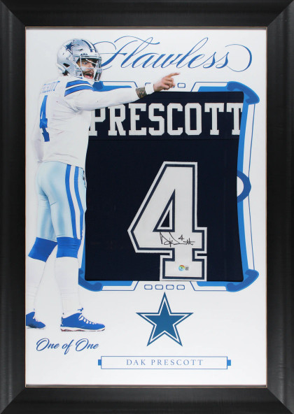 Cowboys Dak Prescott Authentic Signed One of One Jersey Framed Display BAS Witnessed