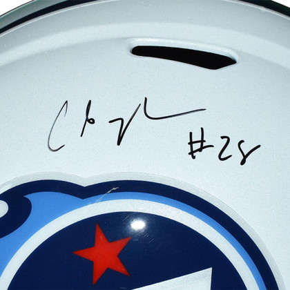 Chris Johnson Signed Tennessee Titans Speed Full-Size Replica 1999-17 Throwback Football Helmet (JSA)
