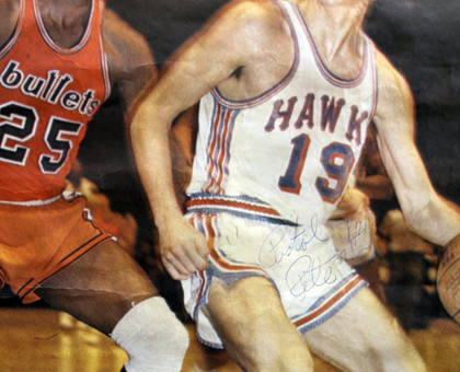 Hawks "Pistol" Pete Maravich Authentic Signed 20x30 Poster PSA/DNA & JSA LOA